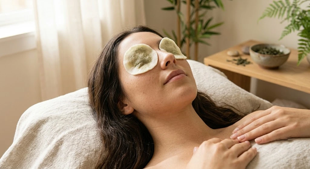 Green tea treatment for eyelash care