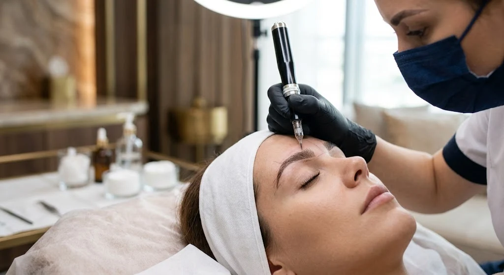 Nano brow procedure with ultra-fine digital needle