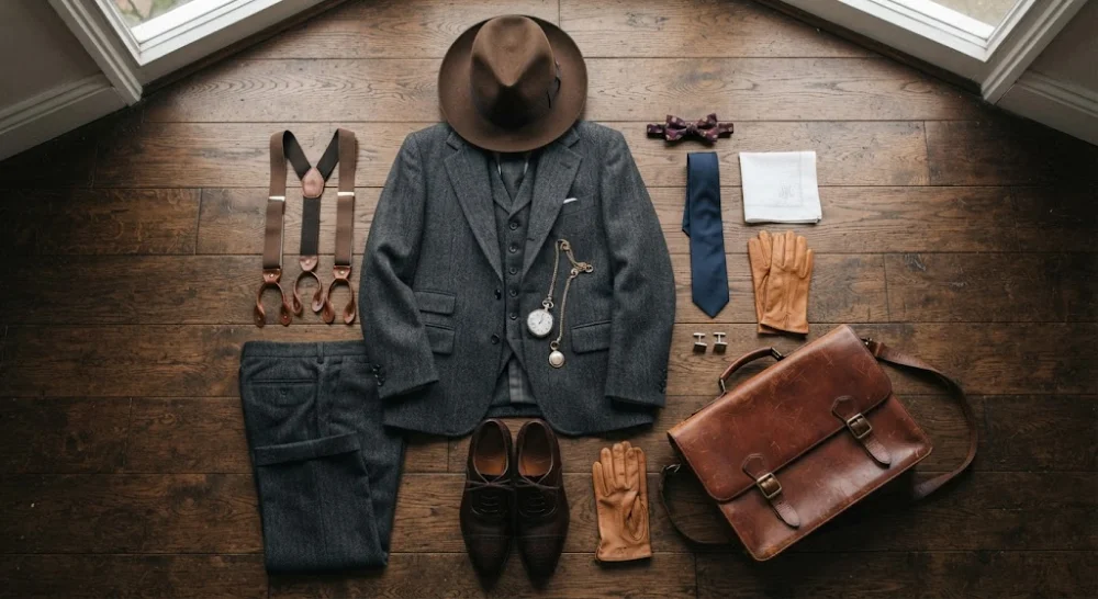 Essential clothing and accessories from 1920s men's fashion.