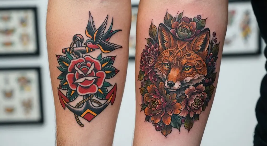 American Traditional and Neo-Traditional tattoo styles