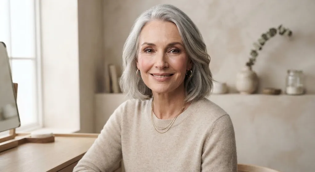 Soft everyday makeup look for mature skin