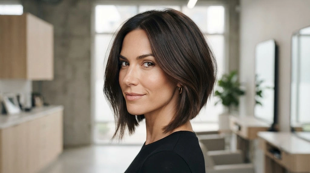 Graduated bob with longer front sections for an oblong face