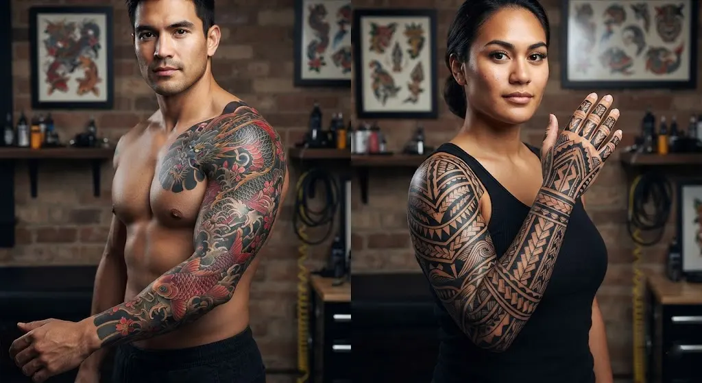 Japanese and tribal inspired tattoo styles