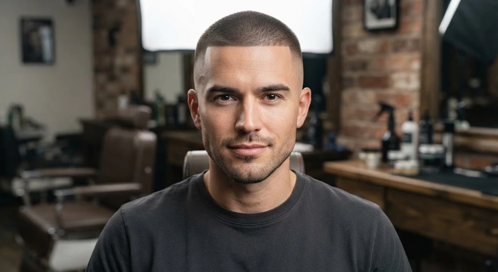 Military buzz cut fade hairstyle