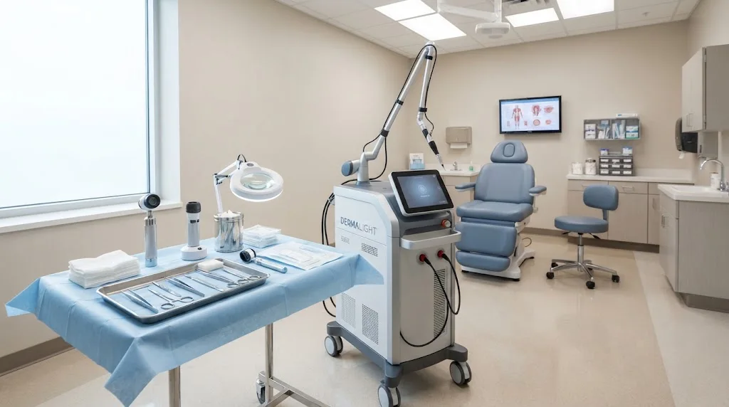 Dermatology tools used for professional beauty mark removal