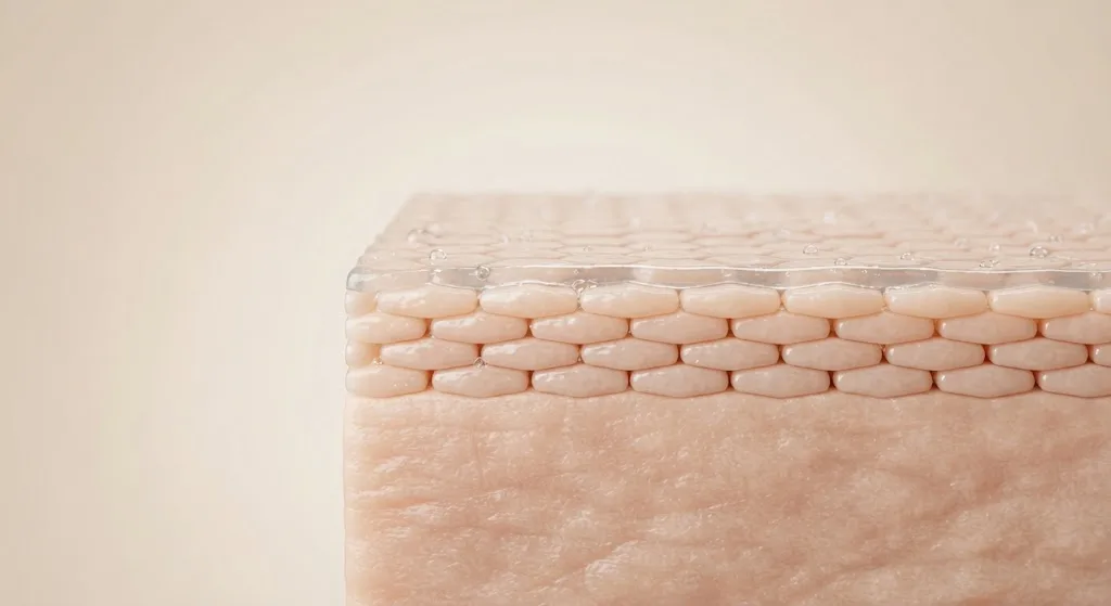 Healthy skin barrier protecting skin from moisture loss and irritants