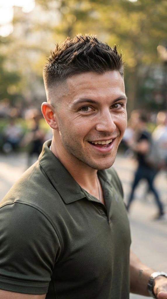 Spiky military hairstyle for men