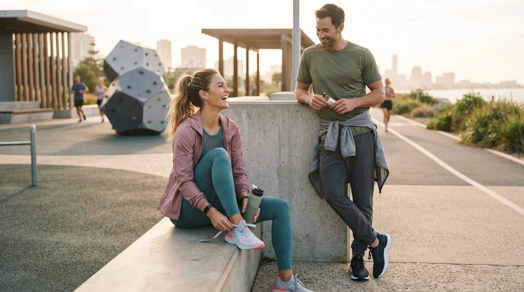 Sporty clothing style with athletic outfits and sneakers