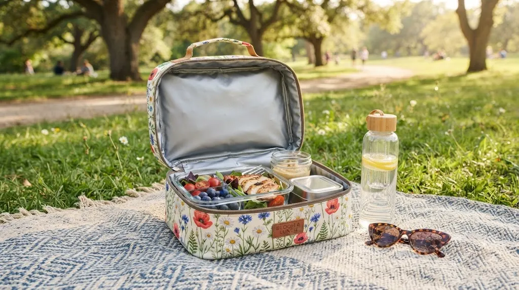 Wildflower print insulated Graze lunch bag