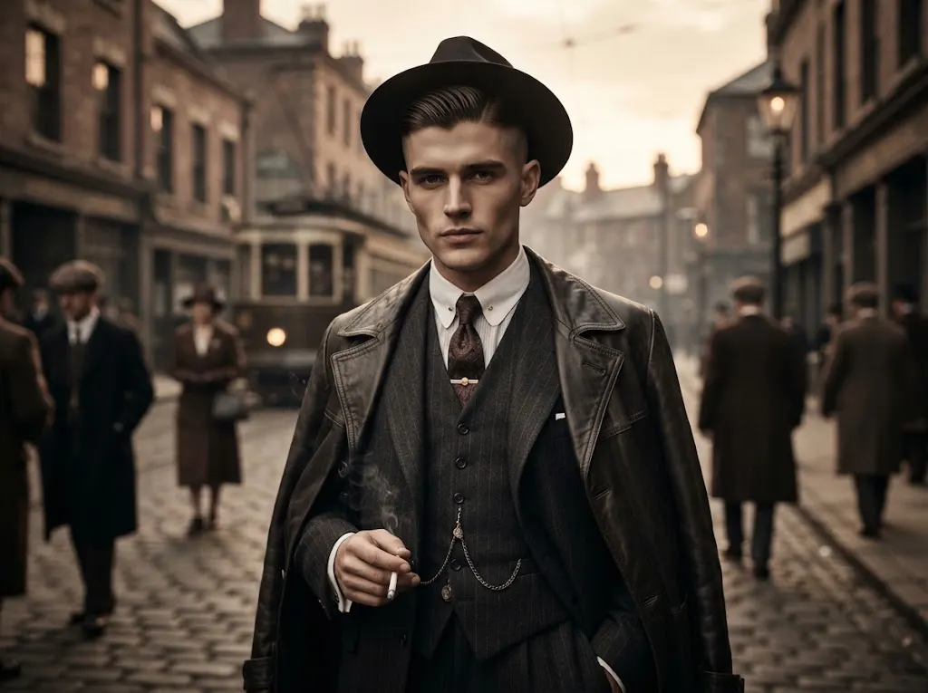 1920s-inspired hairstyle with short sides and longer top