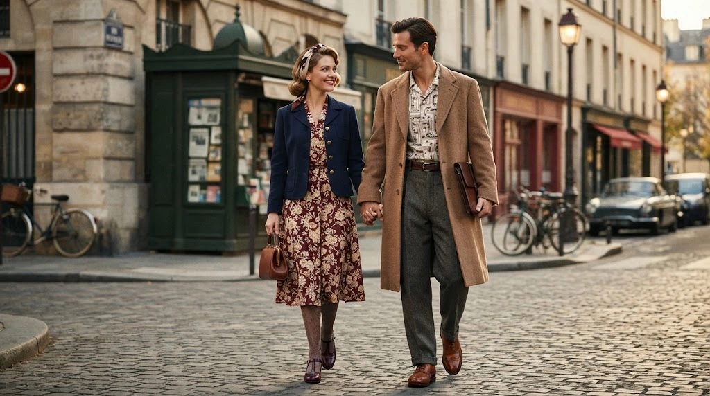 Vintage clothing style inspired by past fashion eras