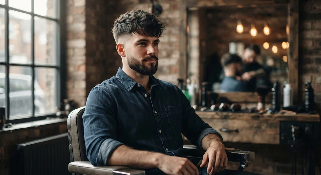 Modern fade haircut with skin-level blending
