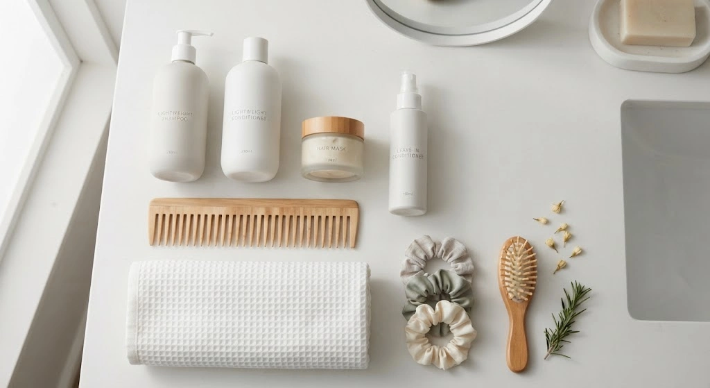 Lightweight hair care products for a 1C hair routine