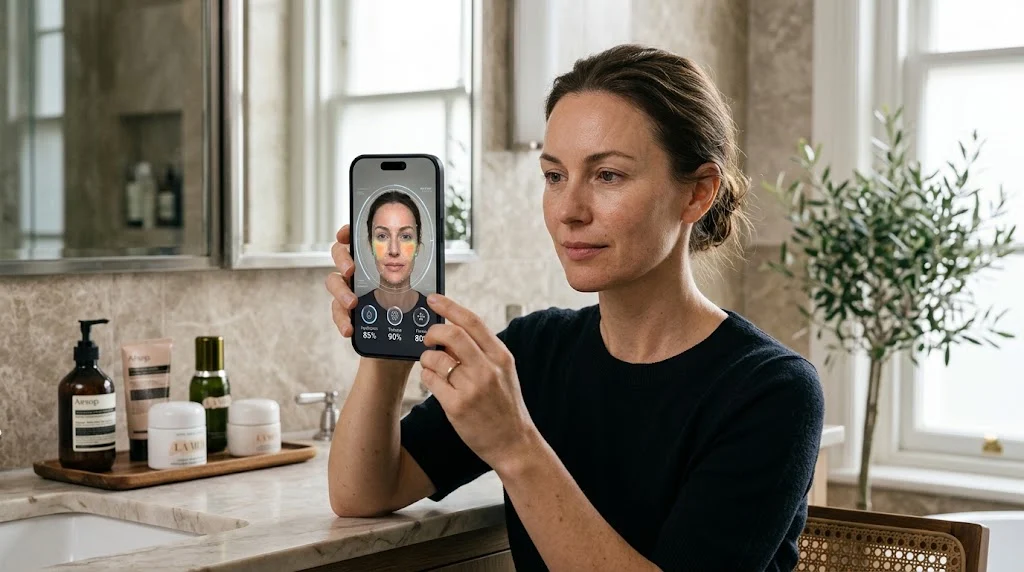 AI skin analysis helping shoppers choose beauty products