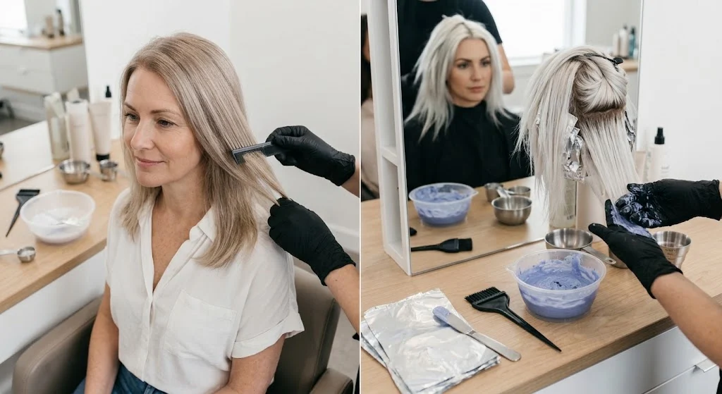 Comparison of gentle bleach bath and full hair bleaching