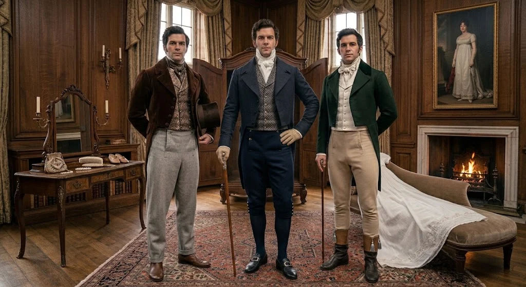 Regency men's breeches pantaloons and trousers compared