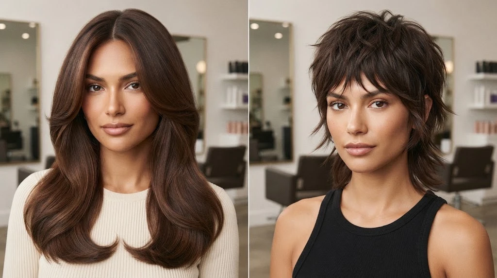 Butterfly cut and wolf cut hairstyle comparison