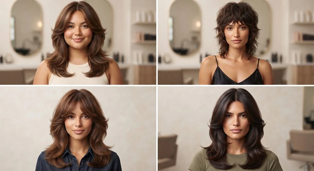 Layered haircuts for different face shapes
