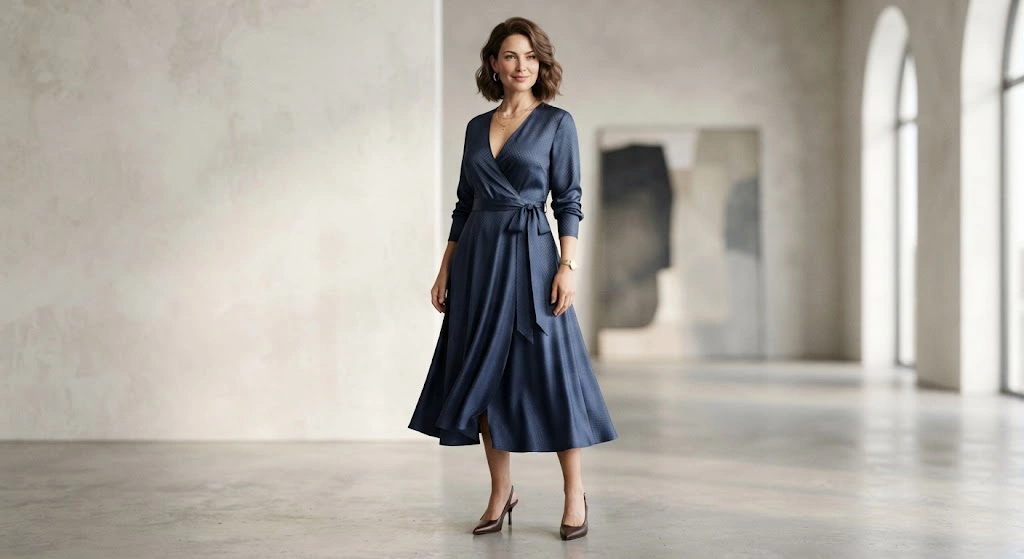 Wrap dress for an hourglass body shape