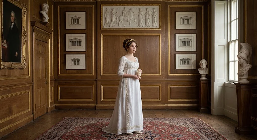 Neoclassical influences on Regency era women's fashion