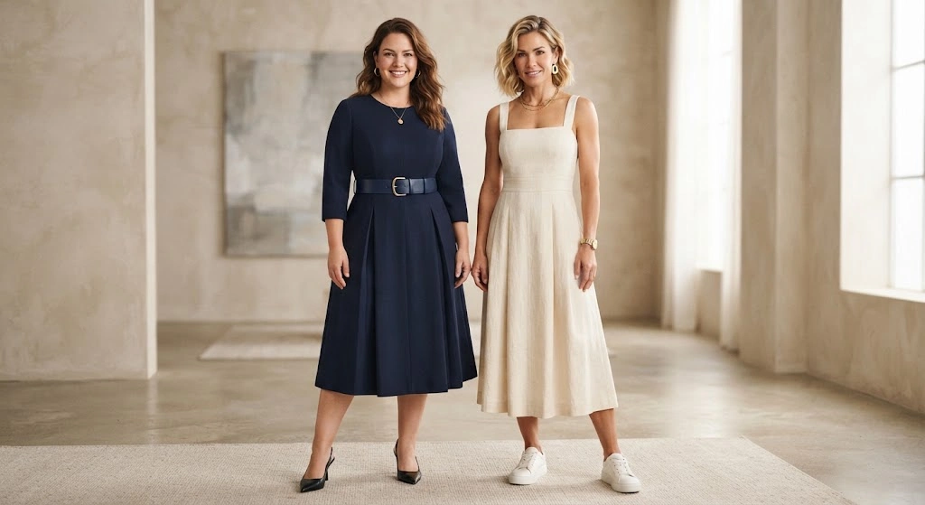 Dress styles for plus-size and athletic body types