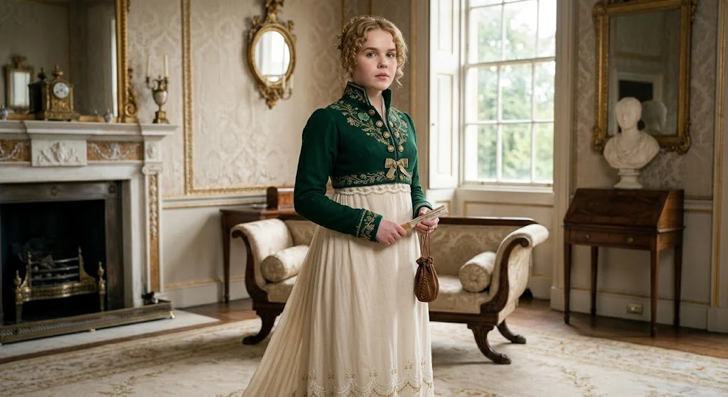 Regency woman wearing a short Spencer jacket