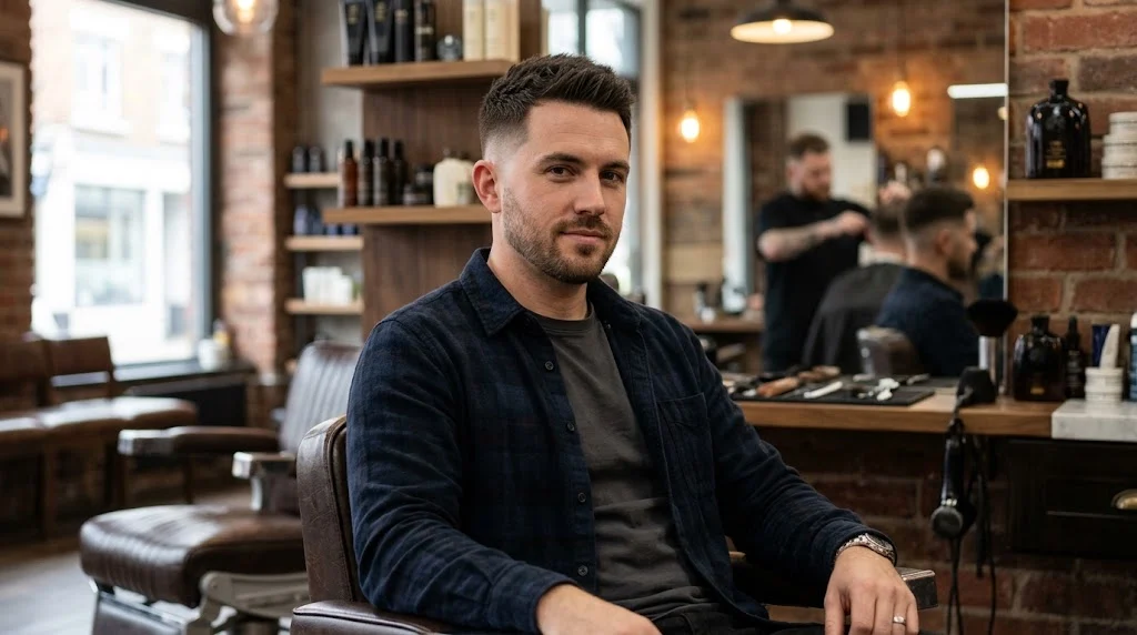 Taper fade haircut for men with oval faces