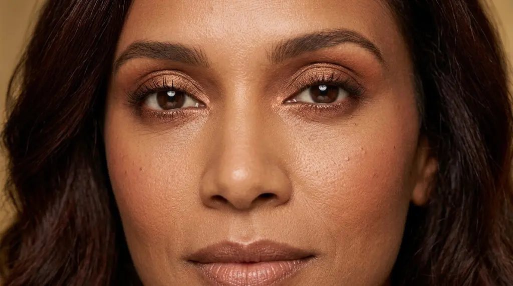 Deep Autumn warm bronze smokey eye makeup
