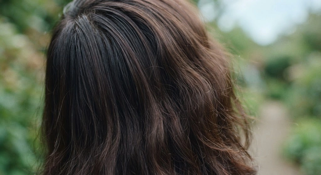 1C hair showing frizz and flyaways in humid conditions
