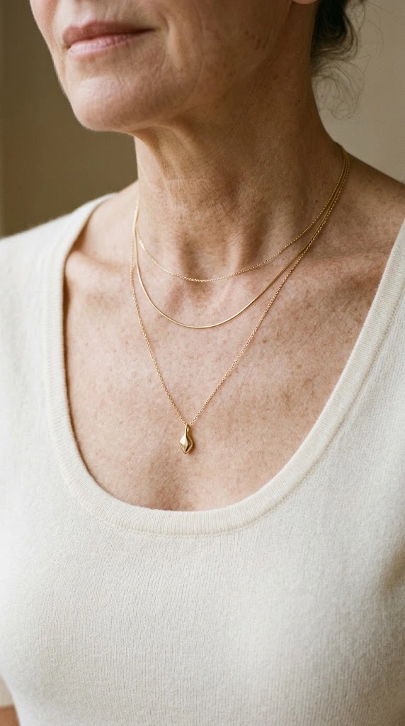 Proper spacing between layered necklaces