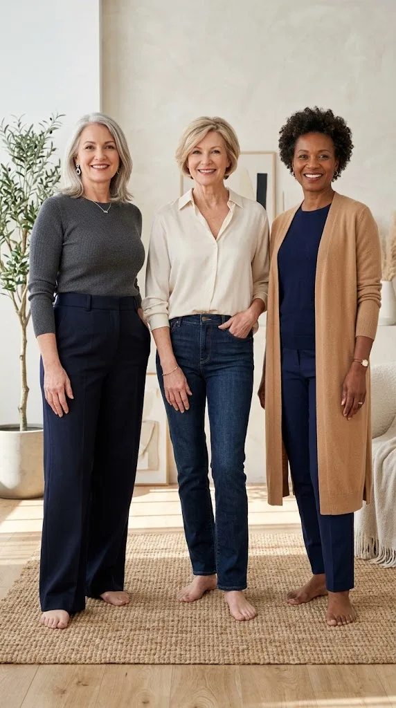 Balanced outfit proportions for women over 50