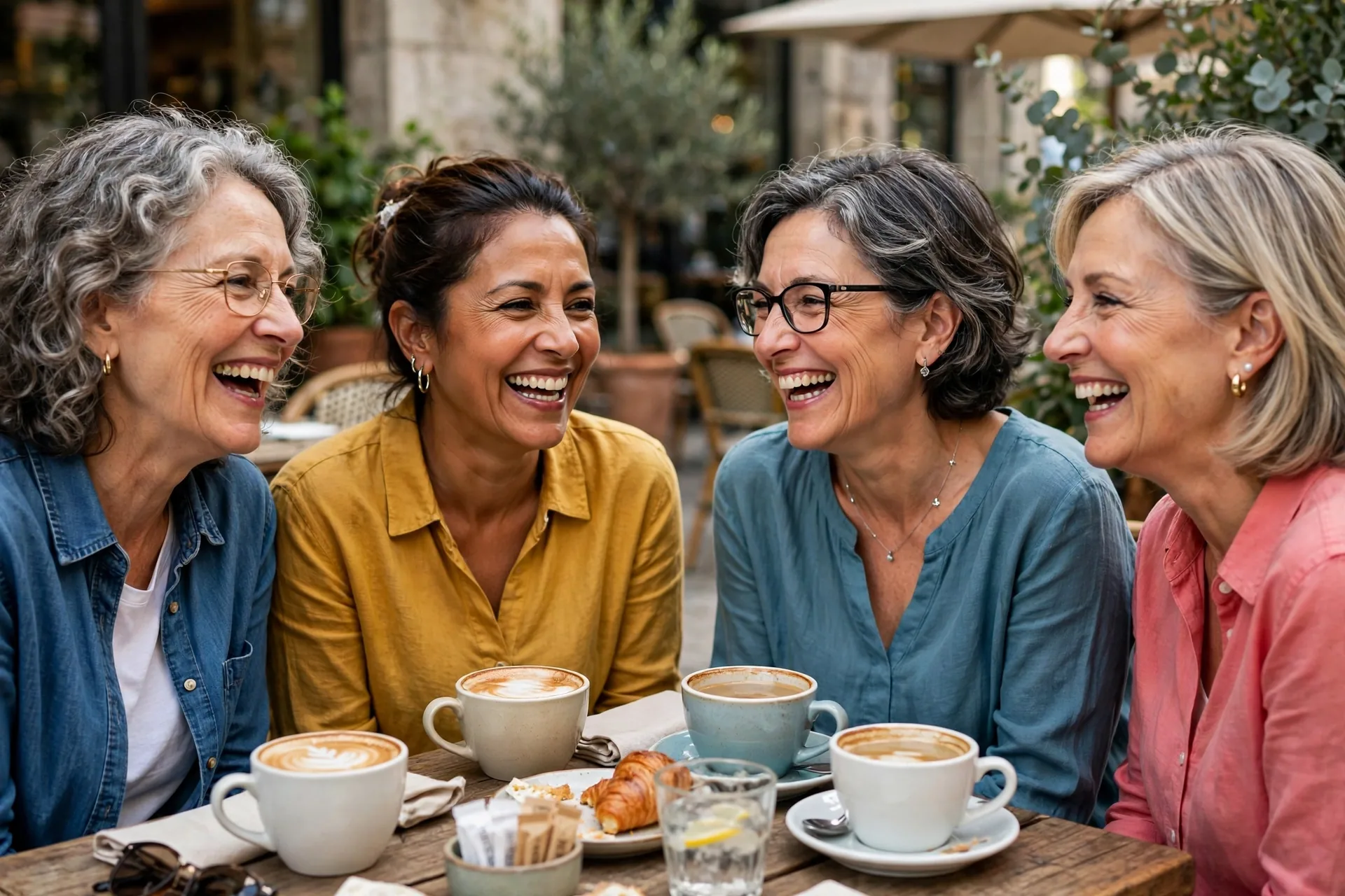 Group of mature women friends laughing together