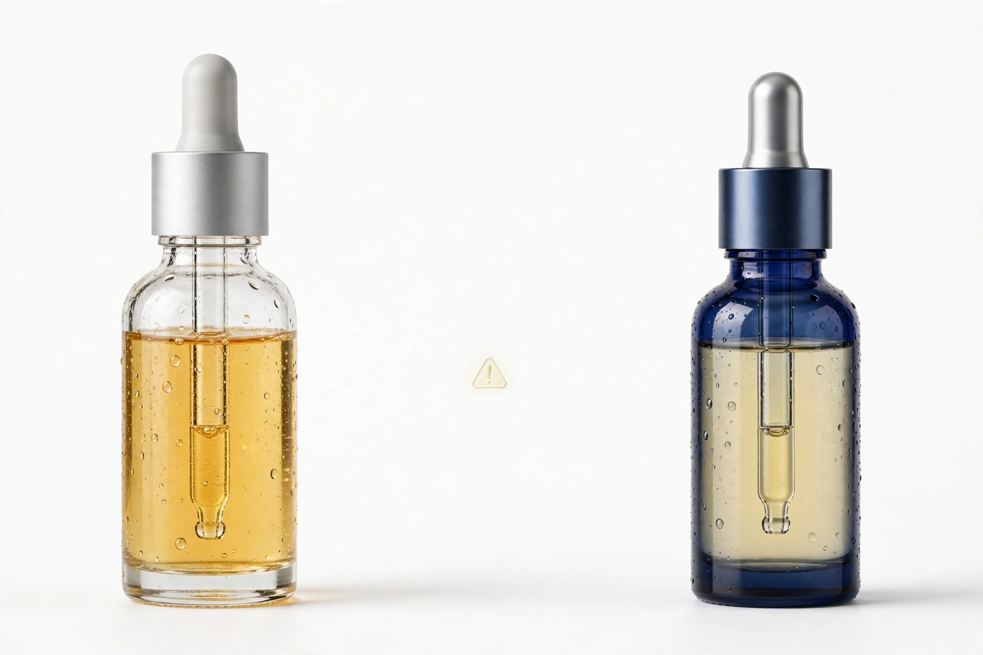 Vitamin C serum and retinol kept apart as an ingredient combination to never layer together