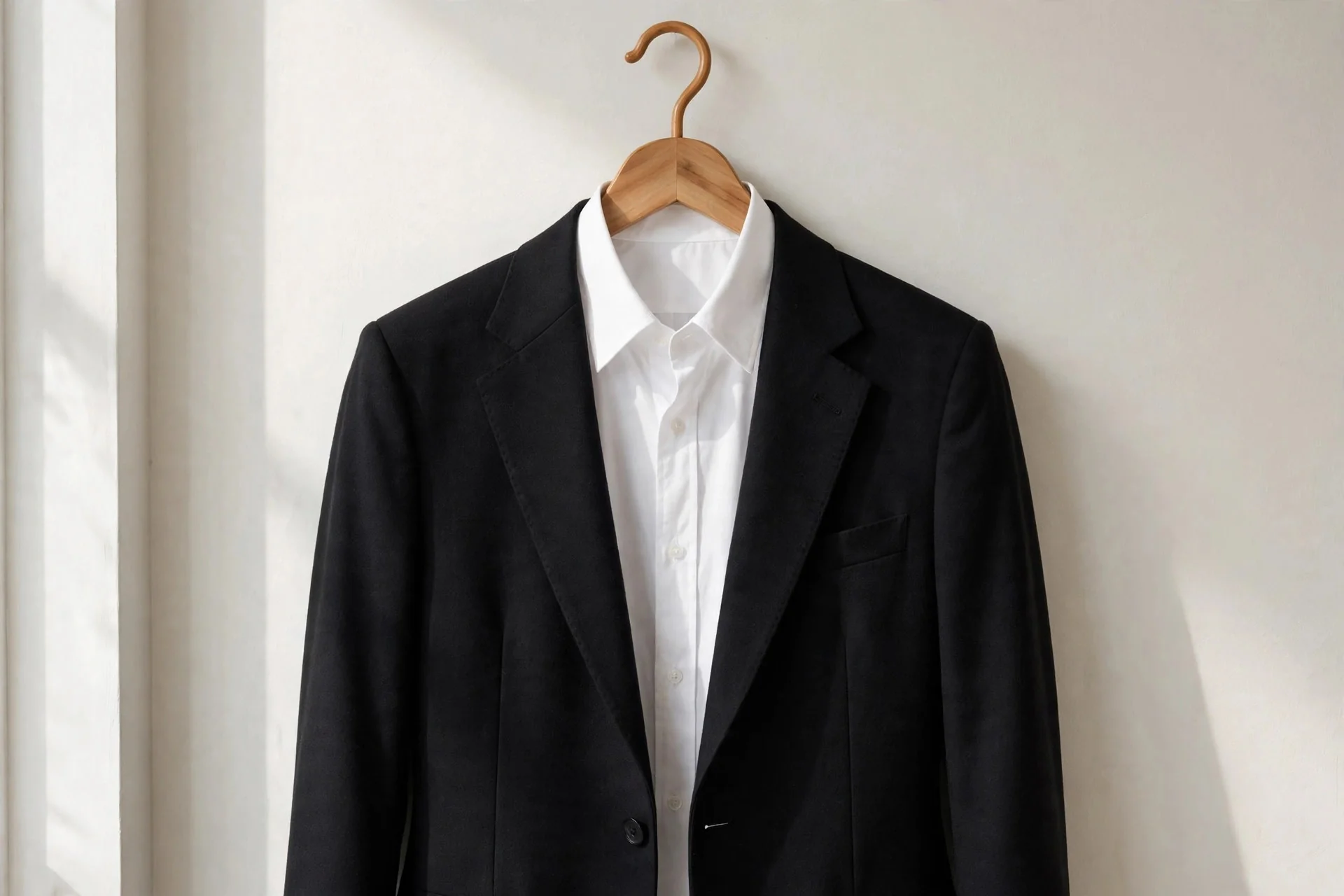 A tailored black blazer over a crisp white shirt — one of the most versatile timeless fashion pieces